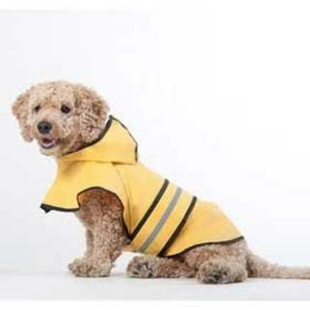 Yellow XXL Dog  Raincoat Slicker with Reflective Stripe